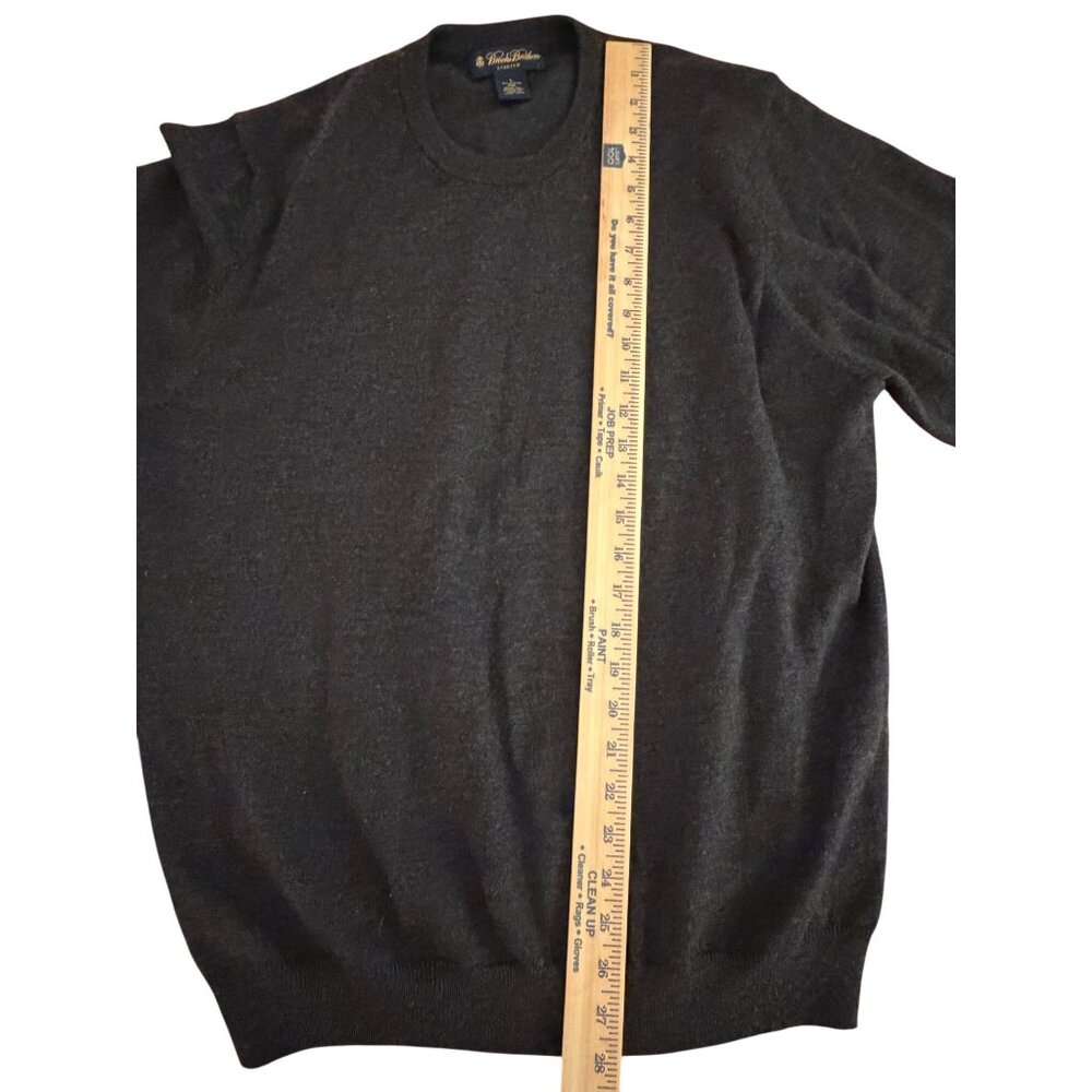 Brooks Brothers Mens Charcoal Gray Merino Wool Blend Stretch Crewneck Sweater L - Picture 6 of 6